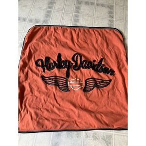 Harley-Davidson Baby Girl spell Out Front Receiving Blanket Rose Print Back